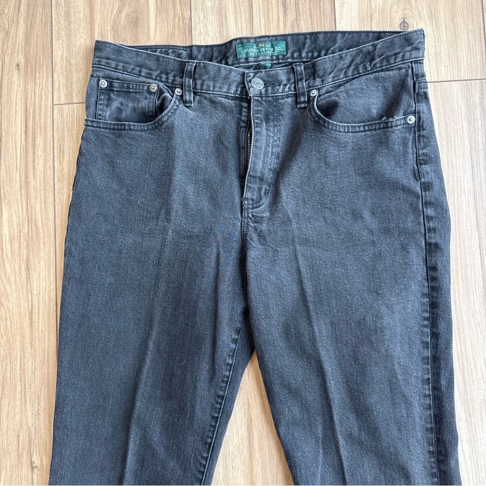 LRL Ralph Lauren Womens Jeans Classic Bootcut Stretch Sz 10 (32x31) Black Denim - Picture 2 of 7